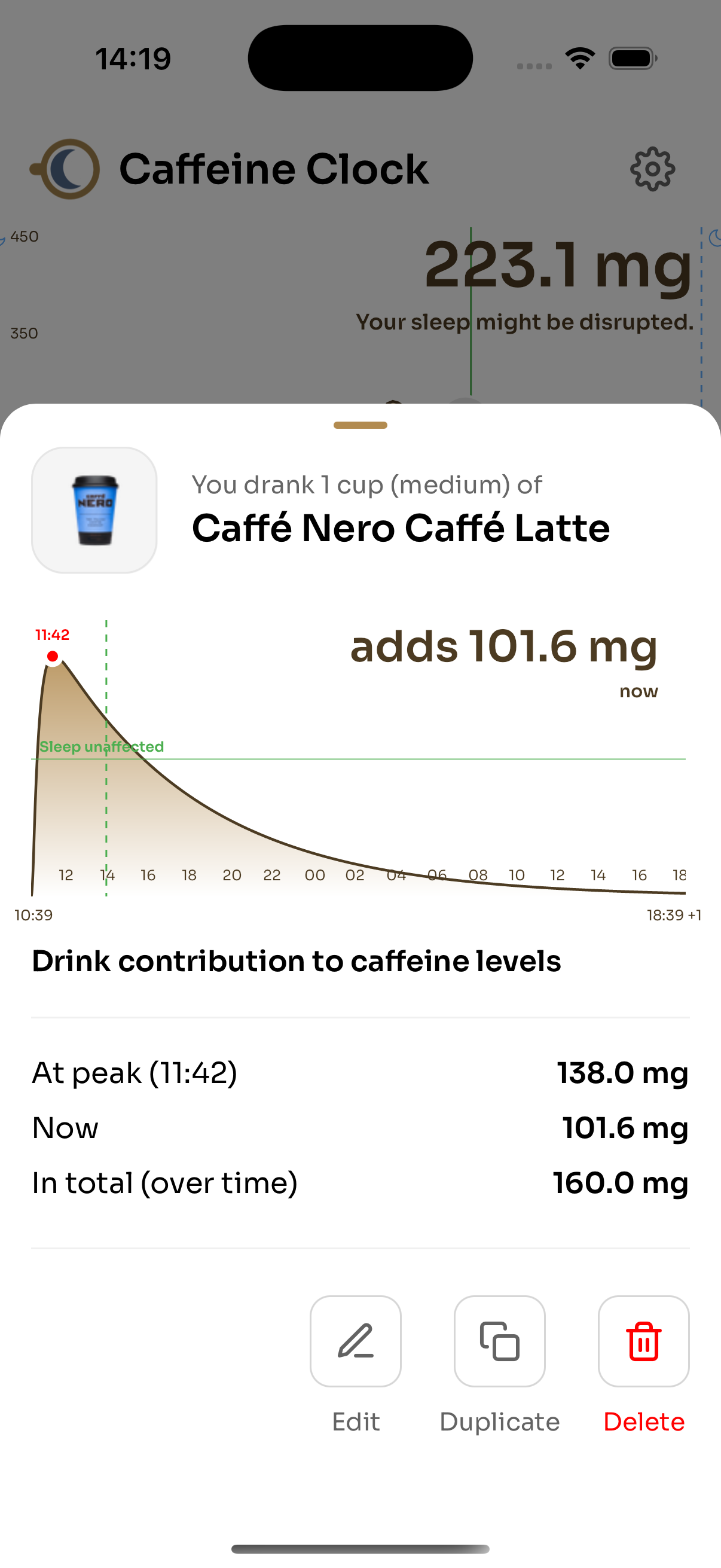 Consumption details - first example