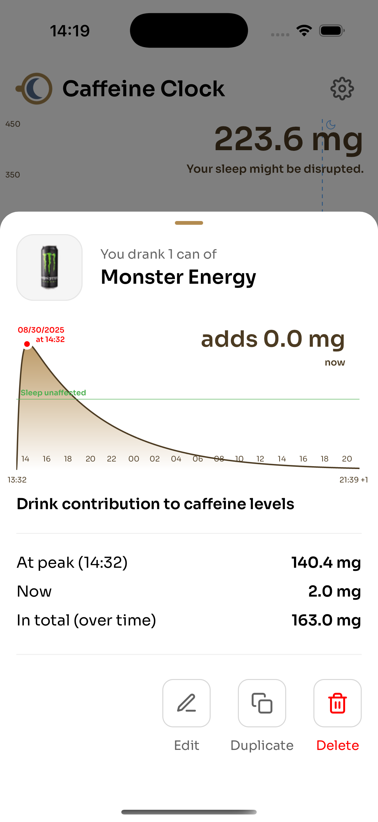 Consumption details - second example
